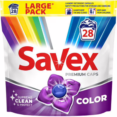 Капсули для прання Savex Premium Caps Color 28 шт. (3800024046889)