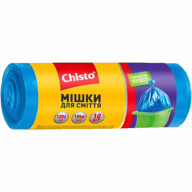 Пакеты для мусора Chisto Прочные 120 л 10 шт. (4823098407812)