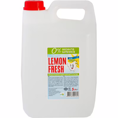 Засіб для ручного миття посуду Lemon Fresh Прозорий 5 л (4820167001353)