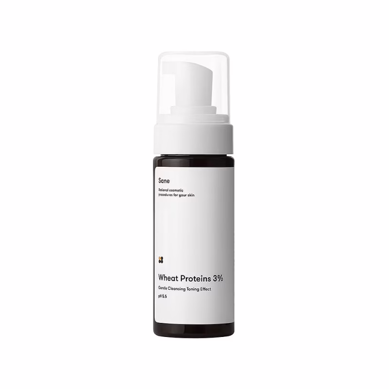 Пінка для вмивання Sane Wheat Proteins 3% Gentle Cleansing Toning Effect pH 5.5 З протеїнами пшениці 3% 150 мл (4820266830397)