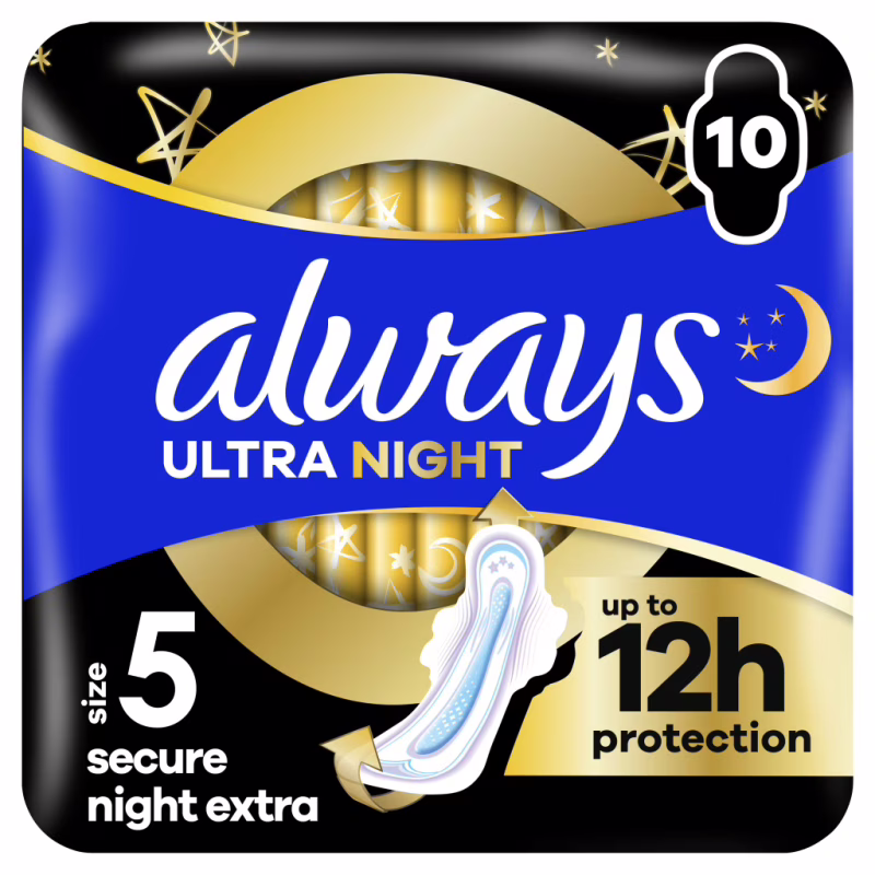 Гигиенические прокладки Always Ultra Secure Night Extra Размер 5 10 шт. (8006540093849)