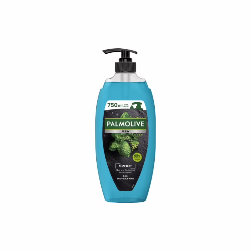 Гель для душа Palmolive Men Sport Эфирные масла мяты и листьев кедра 750 мл (8693495048712)