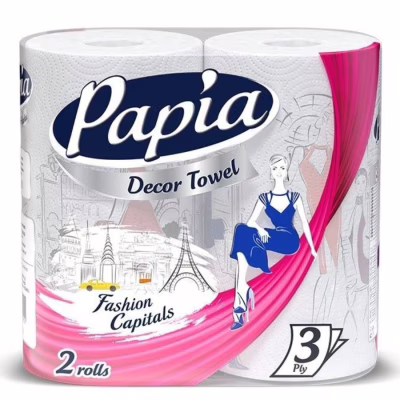 Паперові рушники Papia Decor 3 шари 2 рулони (8690536019021)