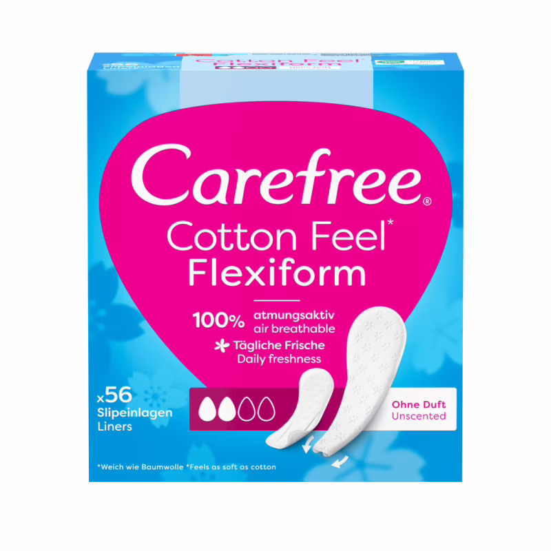 Ежедневные прокладки Carefree Cotton Feel Flexiform Без аромата 56 шт. (3574661482194)
