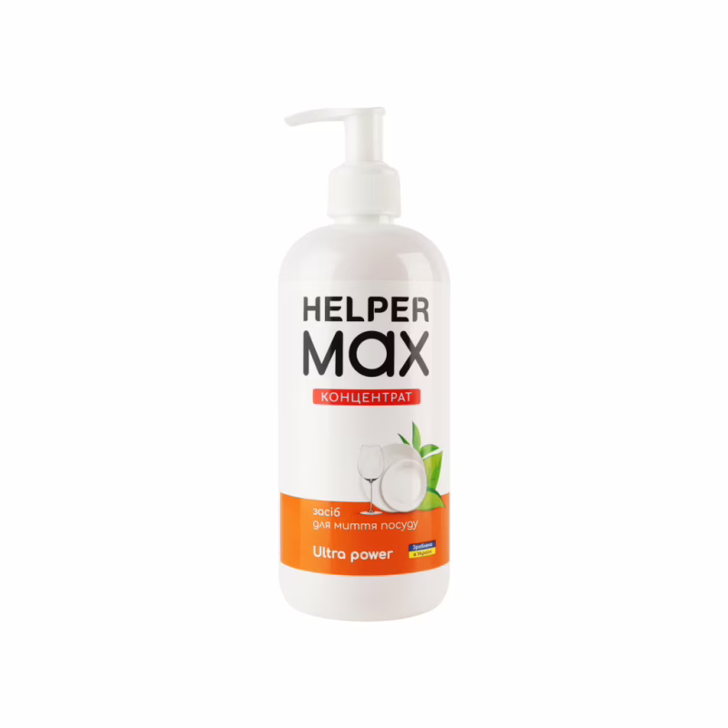 Засіб для ручного миття посуду Helper Max Ultra Рower Концентрат 500 мл (4820183971968)