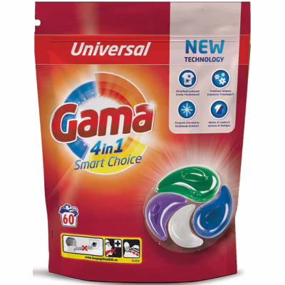 Капсулы для стирки Gama 4 in 1 Universal 60 шт. (8435495836728)