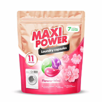 Капсули для прання Maxi Power Flower Wind 11 шт. (4823098414988)