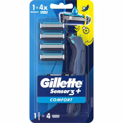 Бритва Gillette Sensor 3+ с 4 сменными картриджами (8700216639484)