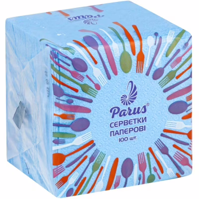Салфетки столовые Parus 1 шар Синие 100 шт. (4820044170264)