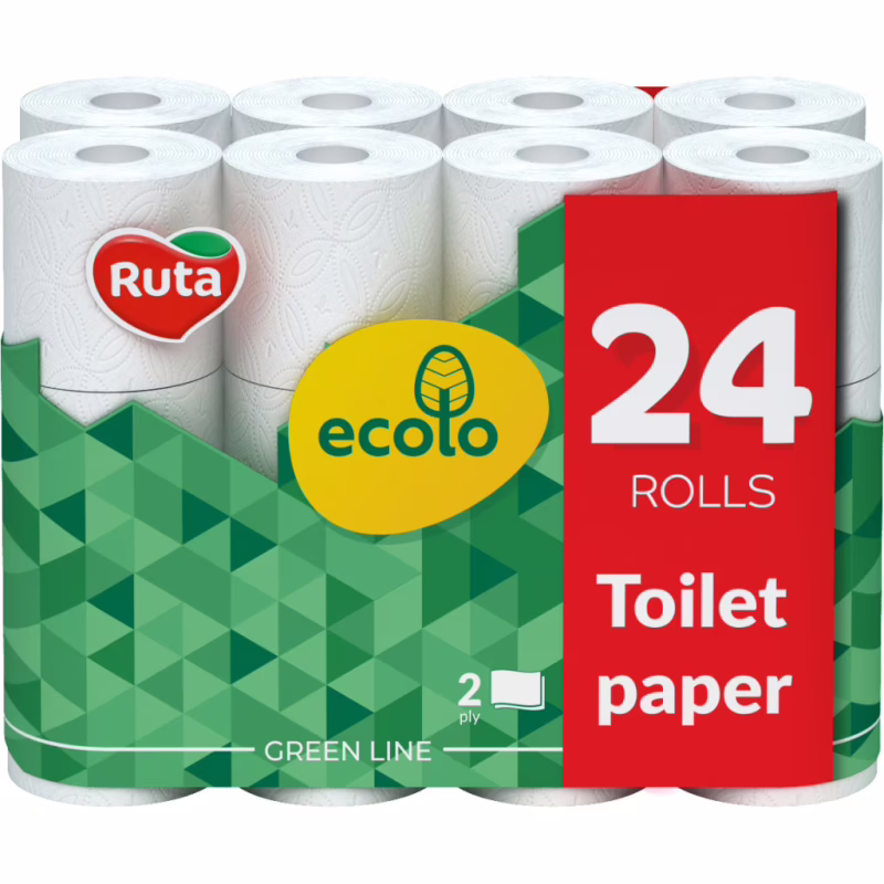 Туалетний папір Ruta Ecolo 2 шари 24 рулони (4820202895626)