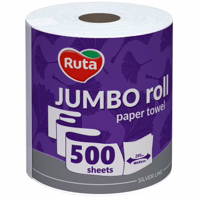 Бумажные полотенца Ruta Jumbo Roll 2 слоя 500 отрывов (4820202895503)