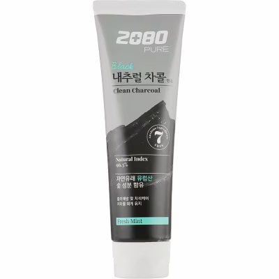 Зубна паста Aekyung 2080 Pure Black Clean Charcoal Fresh Mint 125 г (8801046328903)