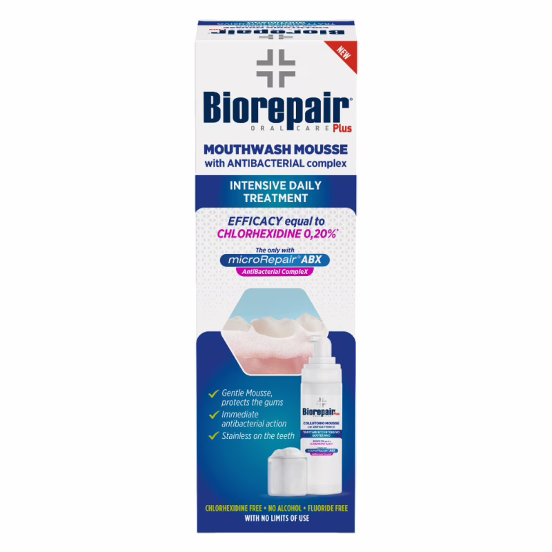 Мус для ротової порожнини Biorepair Plus Антибактеріальний 200 мл (8017331093450)