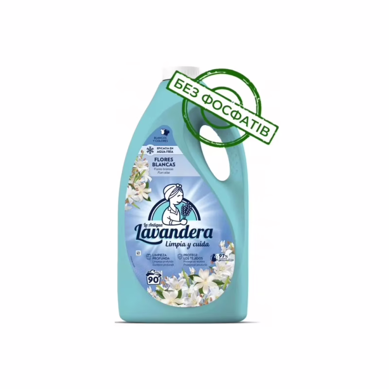 Гель для прання La Antigua Lavandera Flores Blancas З ароматом жасмину 4.5 л (8435495838241)