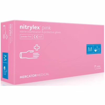 Медицинские перчатки Mercator Medical Nitrylex Pink Нитриловые Неопудренные диагностические Размер M Розовые 100 шт. (5906615035336)