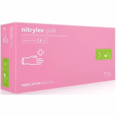 Медицинские перчатки Mercator Medical Nitrylex Pink Нитриловые Неопудренные диагностические Размер S Розовые 100 шт. (5906615035329)