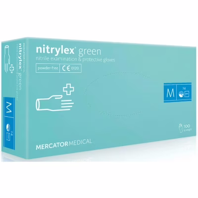 Медицинские перчатки Mercator Medical Nitrylex Green Нитриловые Неопудренные диагностические Размер M Зеленые 100 шт. (5906615027454)