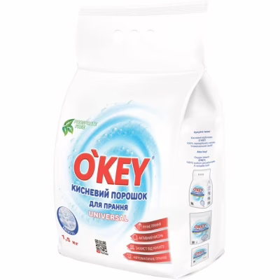 Стиральный порошок O'KEY Universal Кислородный 1.5 кг (4820049384406)