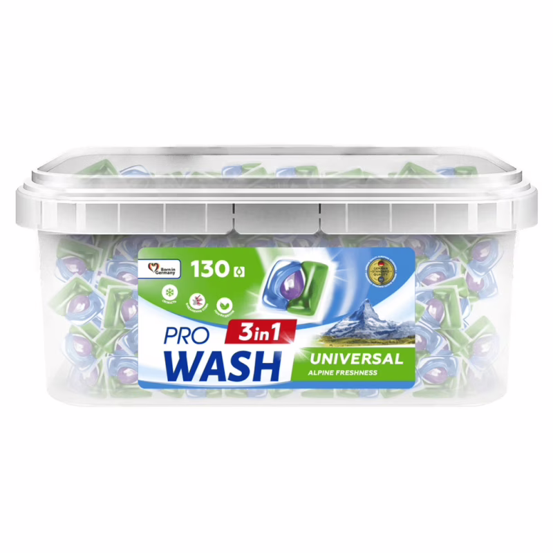 Капсулы для стирки Pro Wash Universal Альпийская свежесть 130 шт. (4823128002239)