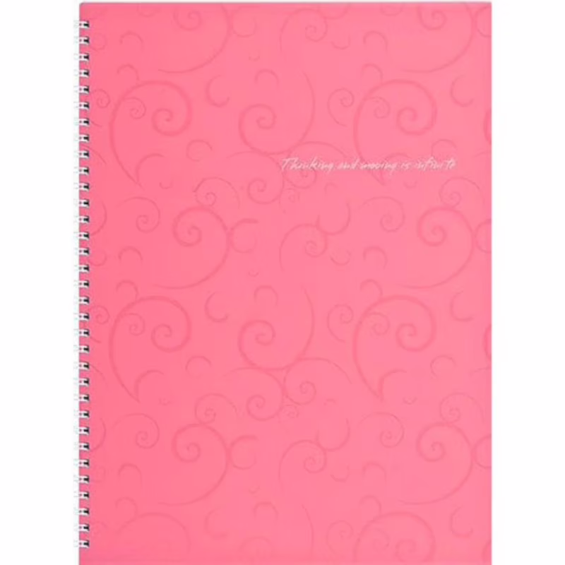 Блокнот Buromax spiral side, А4, 80sheets, Barocco, square, pink (BM.2446-610)
