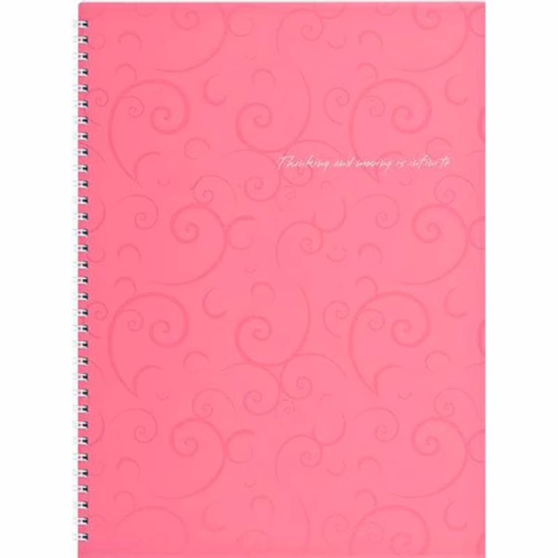 Блокнот Buromax spiral side, А4, 80sheets, Barocco, square, pink (BM.2446-610)