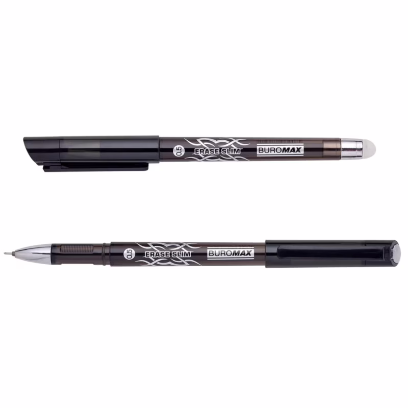 Ручка гелевая Buromax Erase Slim Пиши стирай 0.5 мм Черный корпус (BM.8300-02)