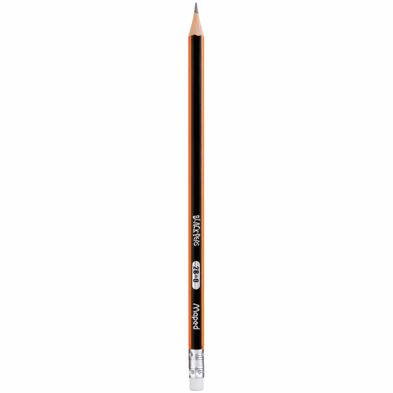 Олівець графітний Maped BLACK PEPS, 2B, з ластиком (MP.851722)