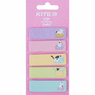 Стікер-закладка Kite паперова з малюнком Cats 100 шт, 5х20 шт (K23-480-1)