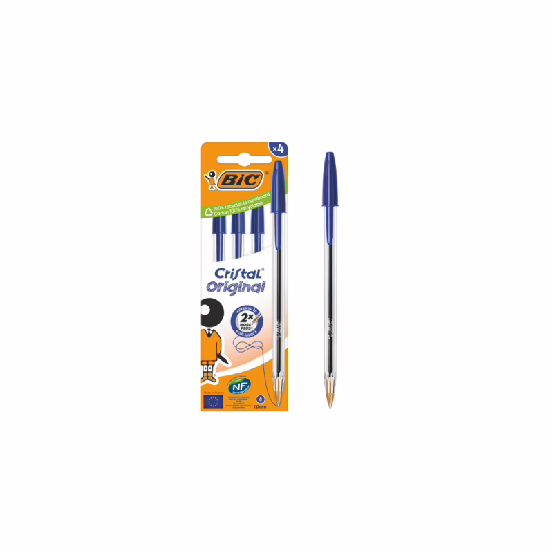 Ручка масляна Bic Cristal, синя, 4 шт (bc516332)