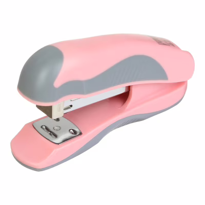 Степлер Buromax пластиковий PASTEL, 20 аркушів, (скоби №24, 26), 111 х 62 х 32 мм, рожевий (BM.4215-10)