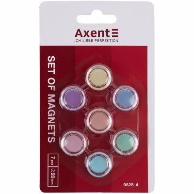Магнит Axent 20 мм, 7 шт, Pastelini (9828-А)