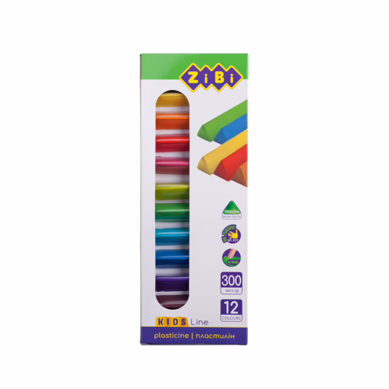 Пластилін ZiBi Smart Line 12 кольорів, 300 г (ZB.6227)