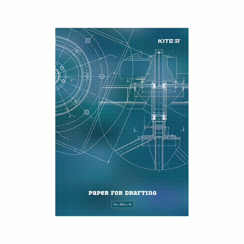 Бумага для чертежа Kite А3, 10 листов, 200г/м2 (K23-270)