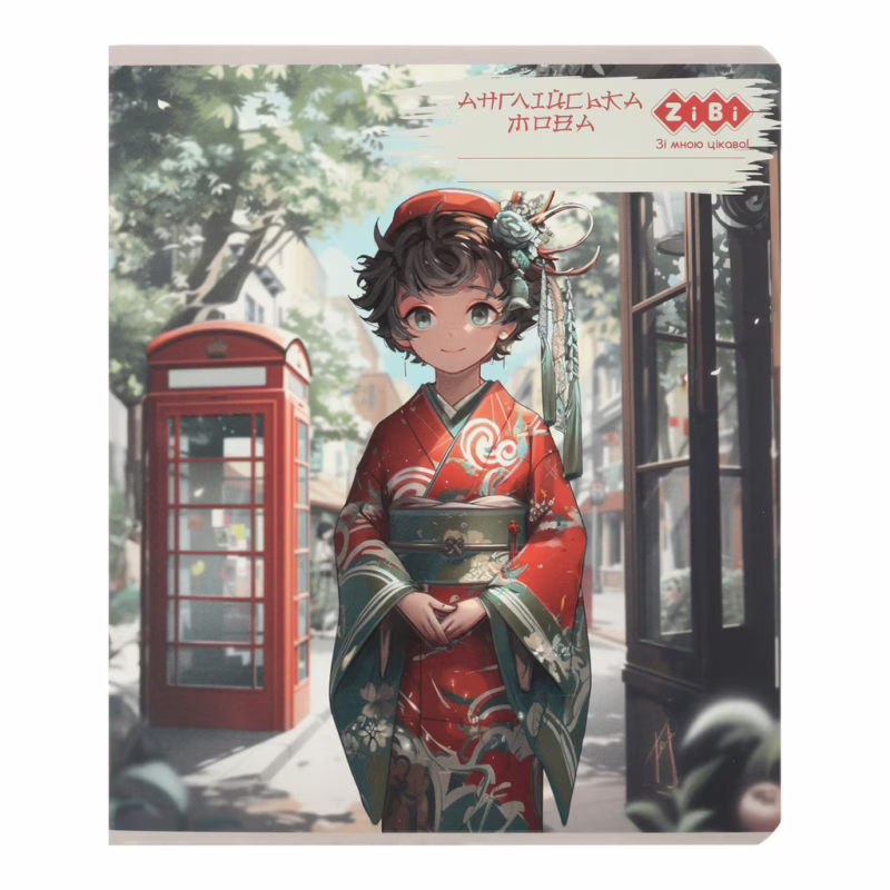 Зошит ZiBi предметний ANIME 48 аркушів клітинка, англійська мова (ZB.1704-09)