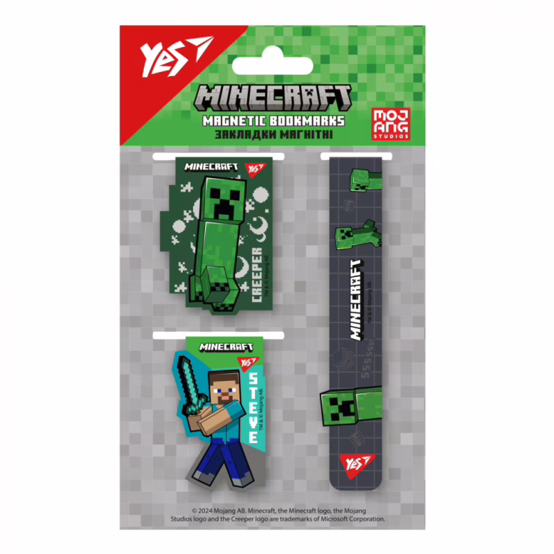 Закладки для книг Yes магнитные Minecraft Boom 3 шт (708345)