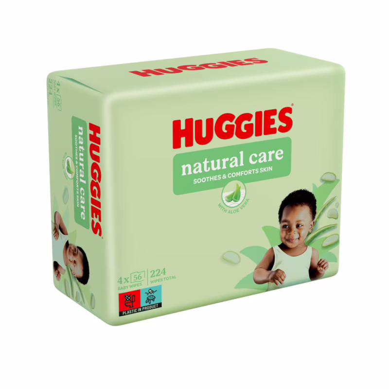 Дитячі вологі серветки Huggies Natural Care 56 х 4 шт (5029053550183)