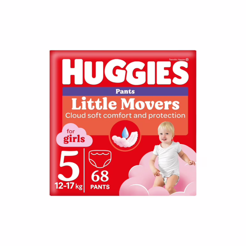 Підгузки Huggies Little Movers/Pants 5 (12-17 кг) Box для дівчаток 68 шт (5029053564111)