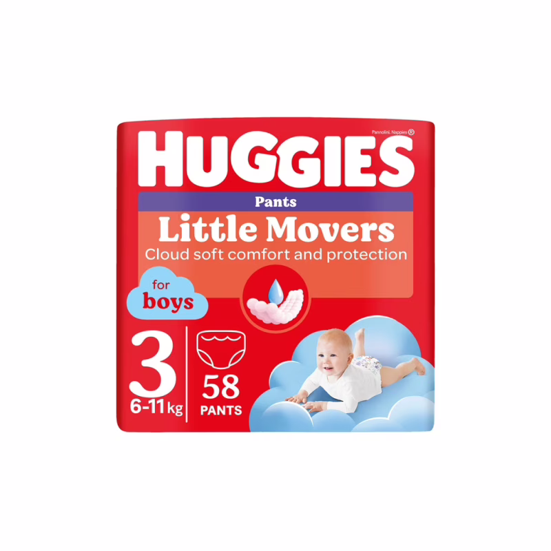 Підгузки Huggies Little Movers/Pants 3 Mega 6-11 кг для хлопчиків 58 ш (5029053547473)