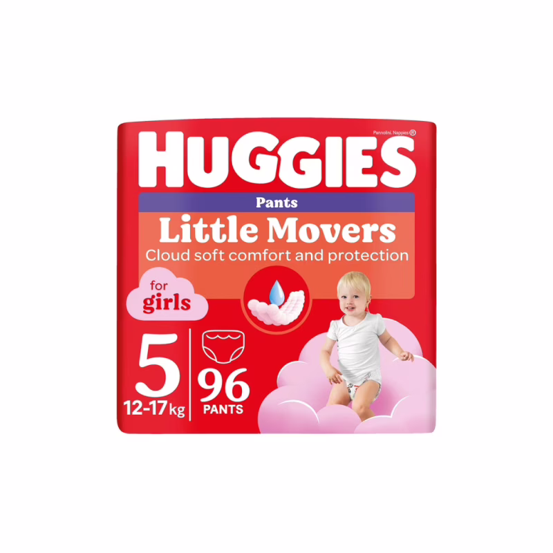 Підгузки Huggies Little Movers/Pants 5 (12-17 кг) для дівчаток 96 шт (5029054568170)