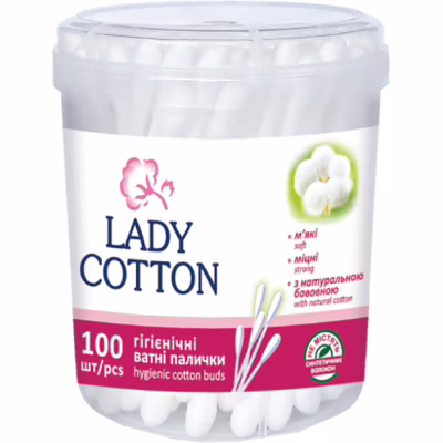 Ватні палички Lady Cotton в банці 100 шт. (4823071607581)