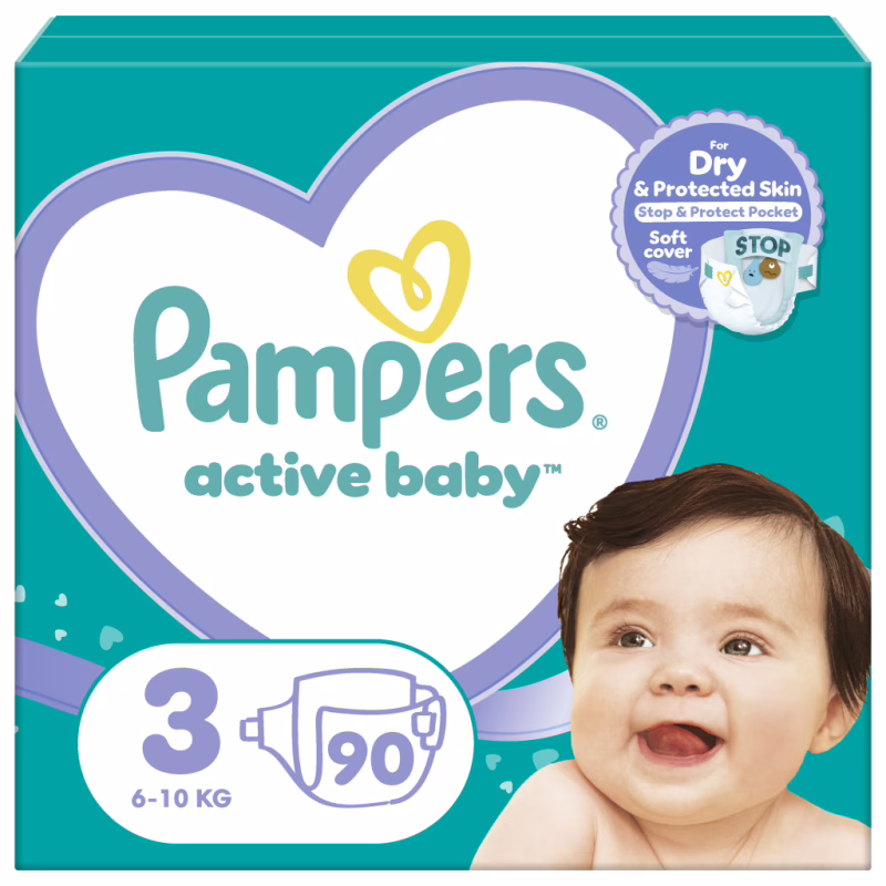 Подгузники Pampers Active Baby Mid Размер 3 (6-10 кг) 90 ш (8001090949455)