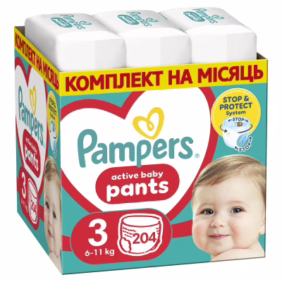 Подгузники Pampers Pants Midi Размер 3 (6-11 кг) 204 шт (8006540497678)