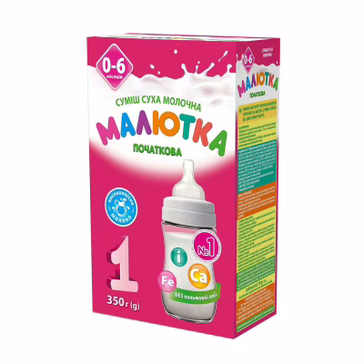 Дитяча суміш Малютка -1 Початкова молочна 0-6 місяців 350 г (4820199500053)
