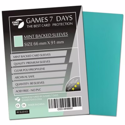 Протектор для карт Games 7 Days 66 х 91 мм, MTG, 80 шт Mint (PREMIUM) (GSD-MN6691)
