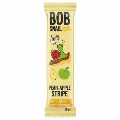 Цукерка Bob Snail Равлик Боб Яблуко Груша, страйп, 14 г (4820206080714)