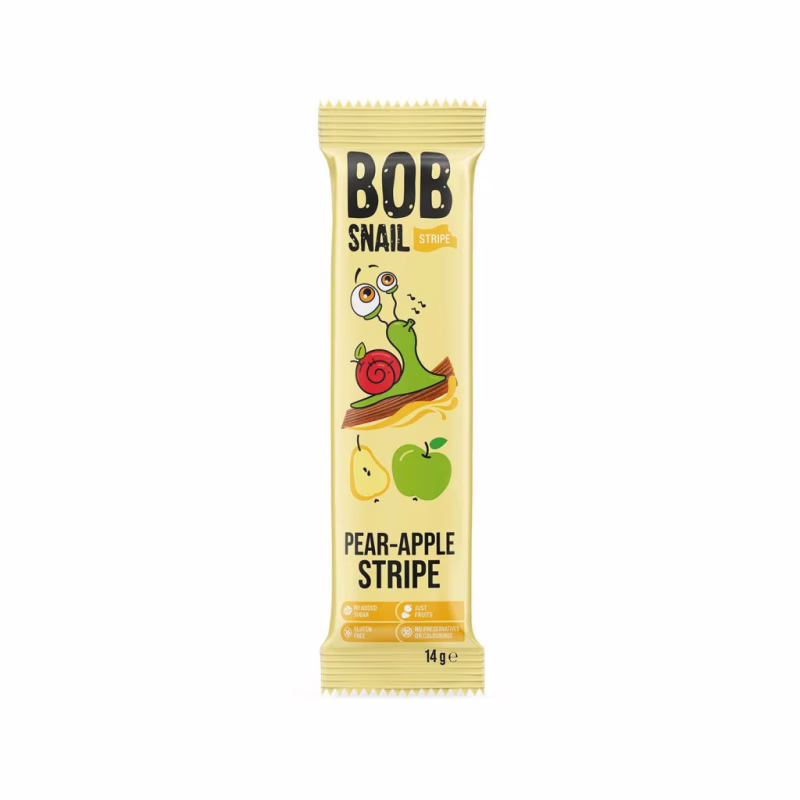 Цукерка Bob Snail Равлик Боб Яблуко Груша, страйп, 14 г (4820206080714)