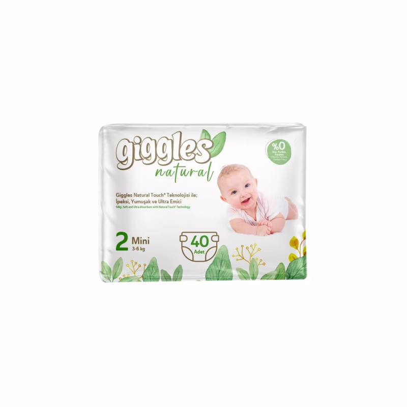 Подгузники Giggles Natural 2 Mini 3-6 кг 40 шт (8680131206384)