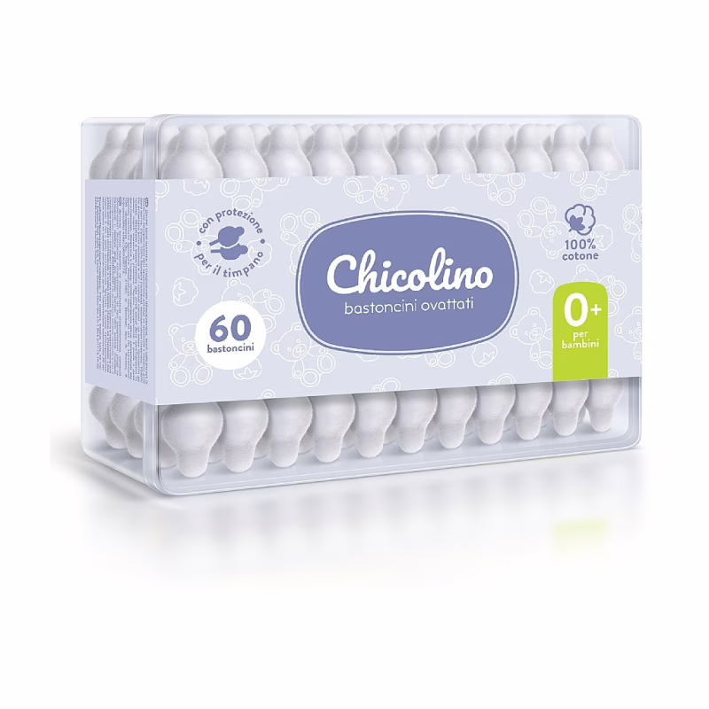 Ватные палочки Chicolino с ограничителем, 60 шт (4823098407485)