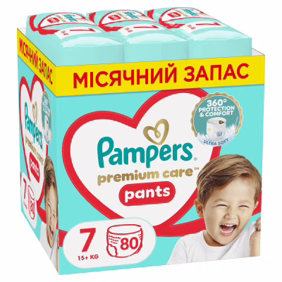 Підгузки Pampers Premium Care Pants Трусики Розмір 7 (15+ кг) 80 шт. (8700216338981)