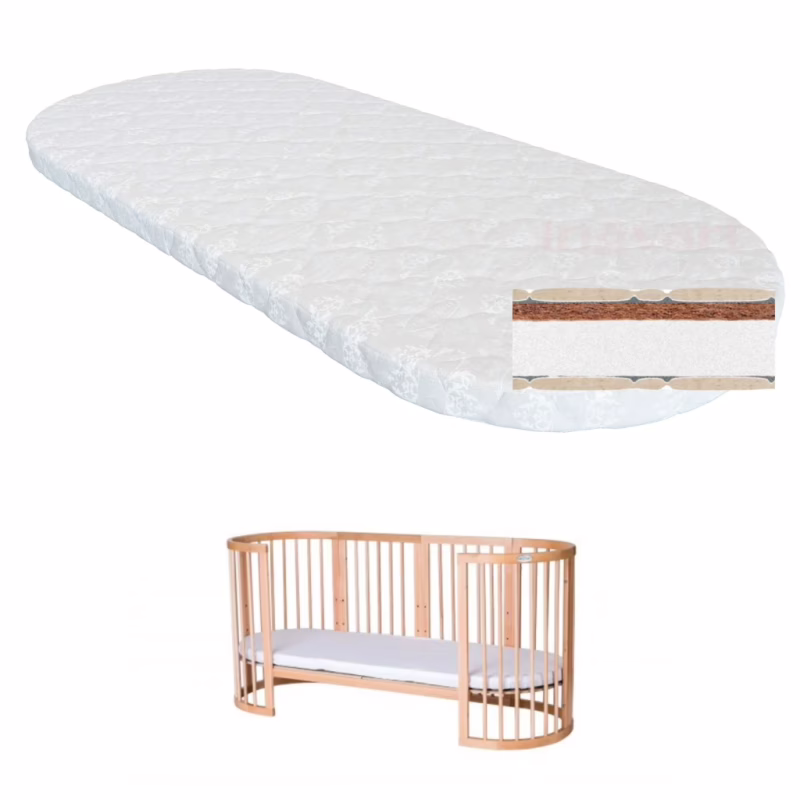 Матрац для дитячого ліжечка Ingvart Smart Bed Oval кокос+поролон, 60х72 см (2100083000008)